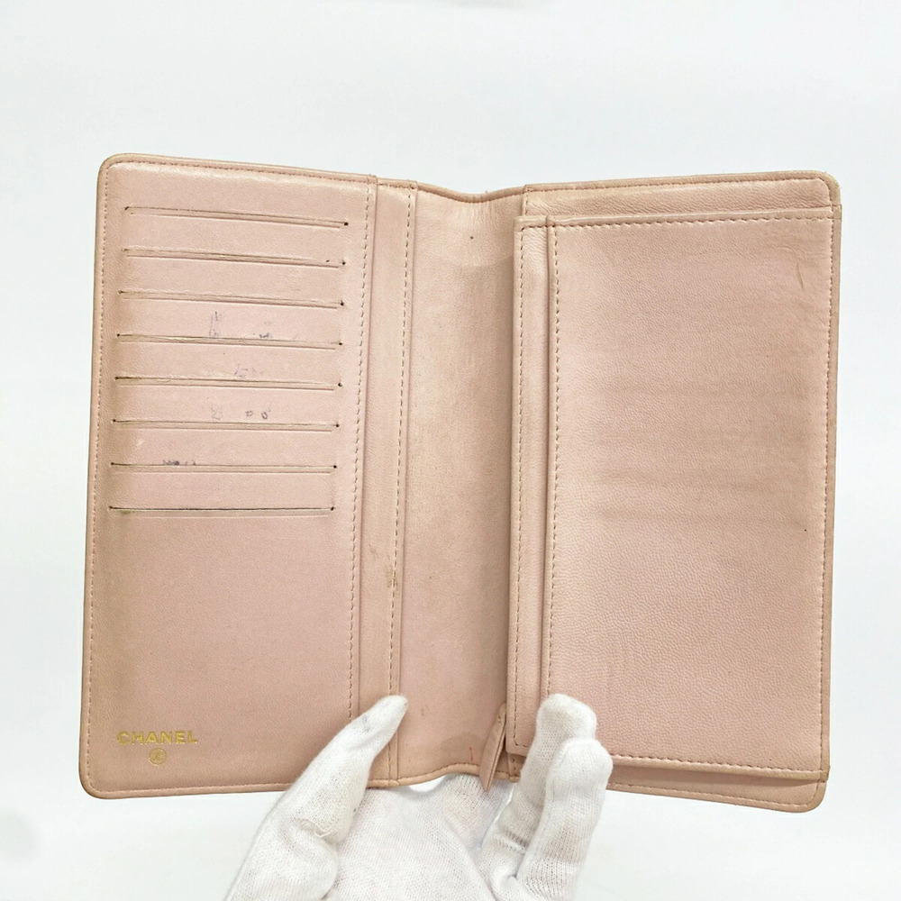 CHANEL Pink Lambskin Leather Wallet - Picture 3 of 9